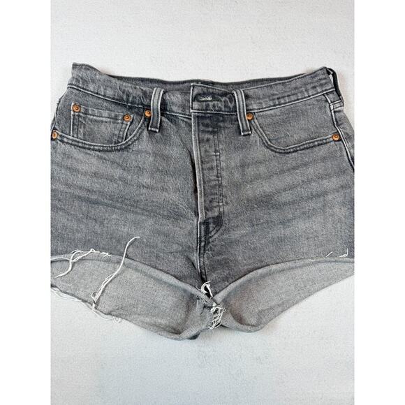 Levi's Pants - Levi's 501 Women's Denim Cutoff Shorts Size 28 Gray Black Distressed High Rise